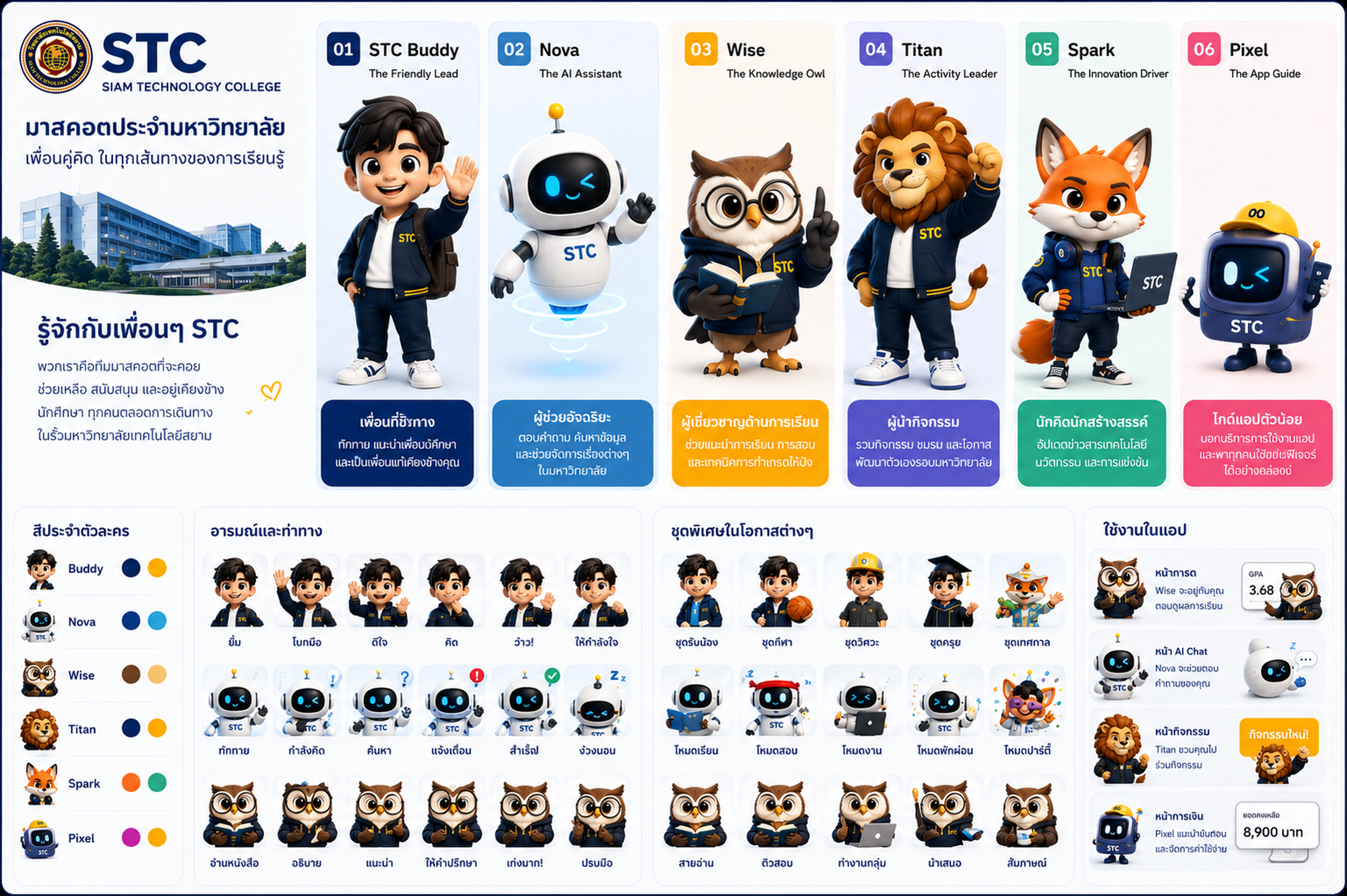STC mascot and character system concept board